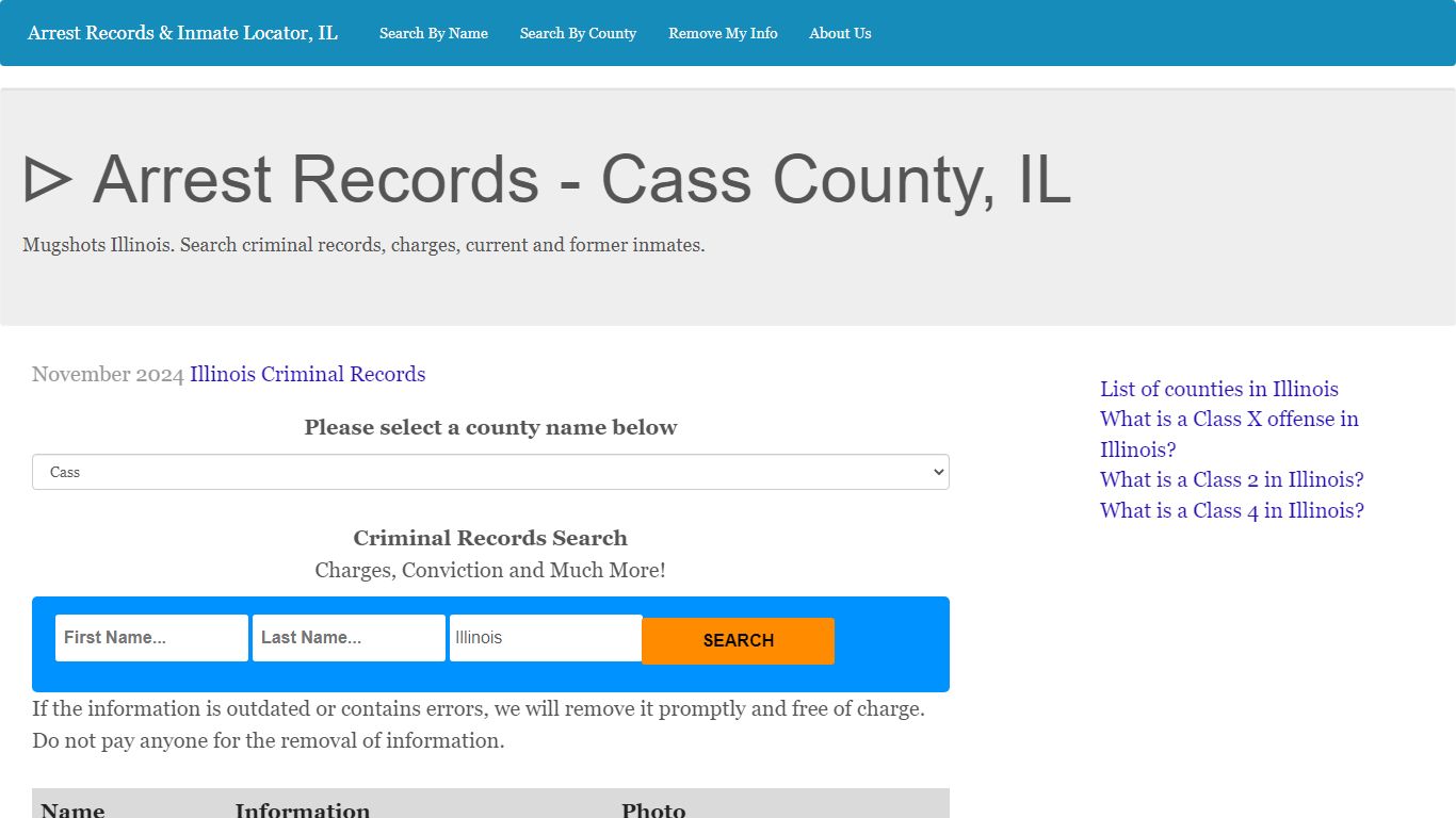 ᐅ Arrest Records - Cass County, IL - illinoisprisontalk.org